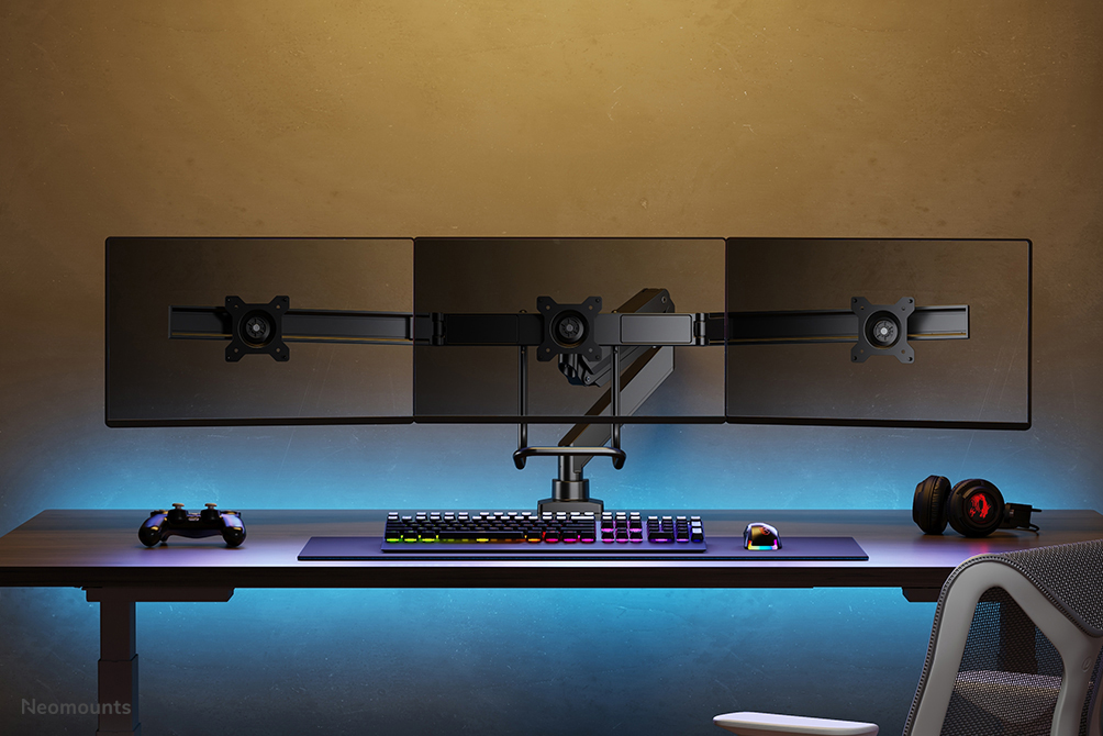 Neomounts NM-D775DX3BLACK Monitor arm 17-27" - gas spring - Topfix - 180°-stop